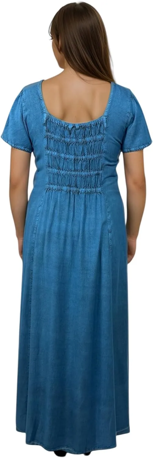 Agan Traders Women's 2025 Spring Sleeveless Maxi Dress for Women - Short Sleeve Embroidered Long Sun Dress Gown
