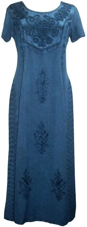 Agan Traders Women's 2025 Spring Sleeveless Maxi Dress for Women - Short Sleeve Embroidered Long Sun Dress Gown