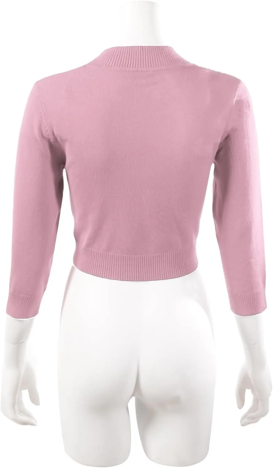 Allsense Women's 3/4 Sleeve V-Neck Cropped Bolero Shrug Cardigan