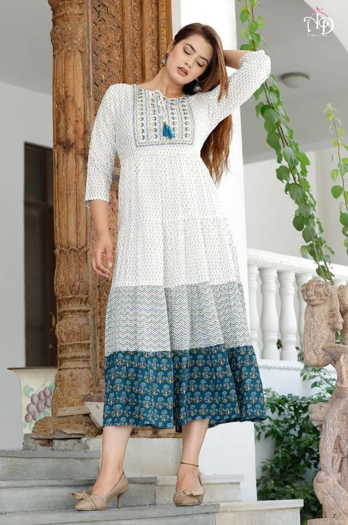 Beautiful Designer Kurti Ghera with Gwon