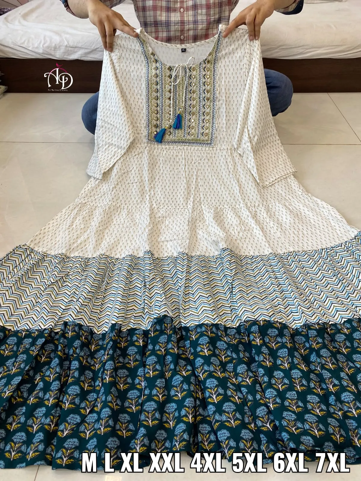 Beautiful Designer Kurti Ghera with Gwon