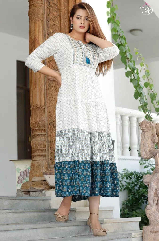 Beautiful Designer Kurti Ghera with Gwon