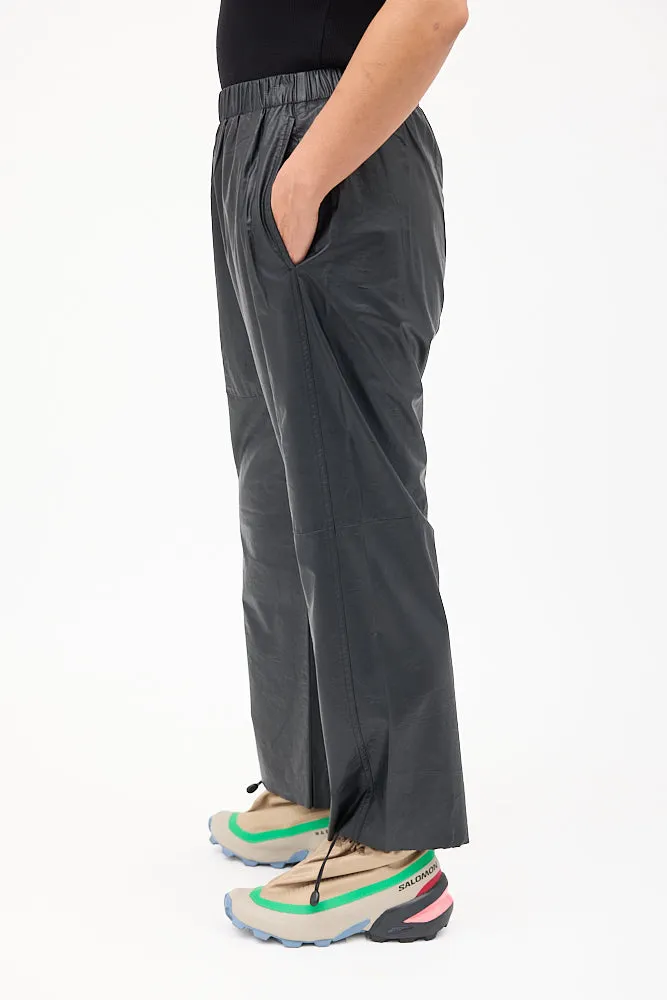 Black Faux Leather Tapered Trouser