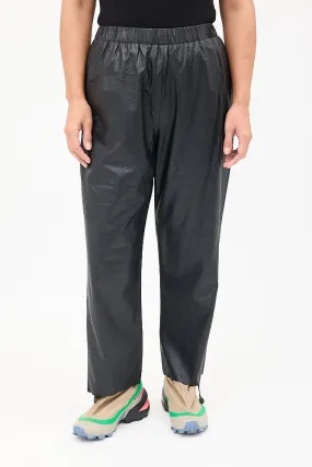 Black Faux Leather Tapered Trouser