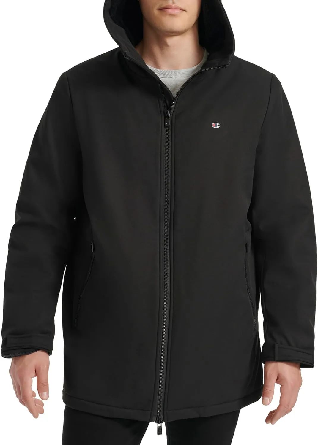 Champion Men's Mid-Length Soft Shell Performance Jacket with Sherpa Lining