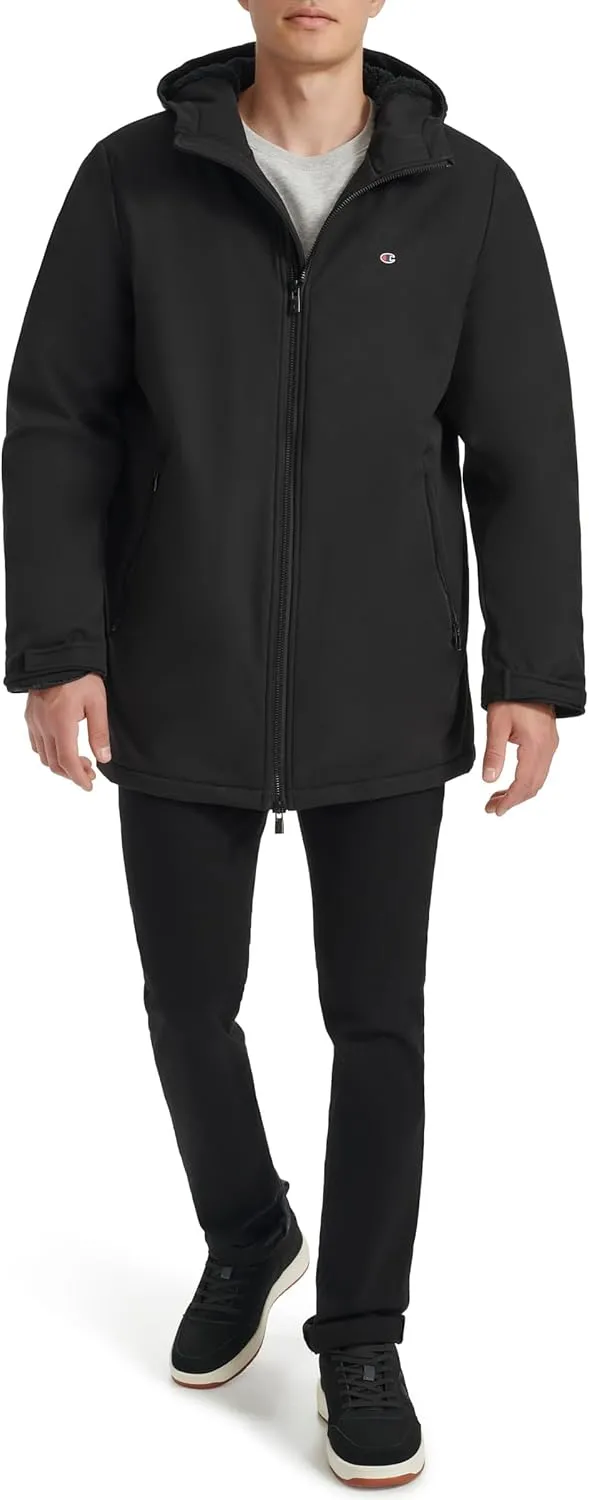 Champion Men's Mid-Length Soft Shell Performance Jacket with Sherpa Lining