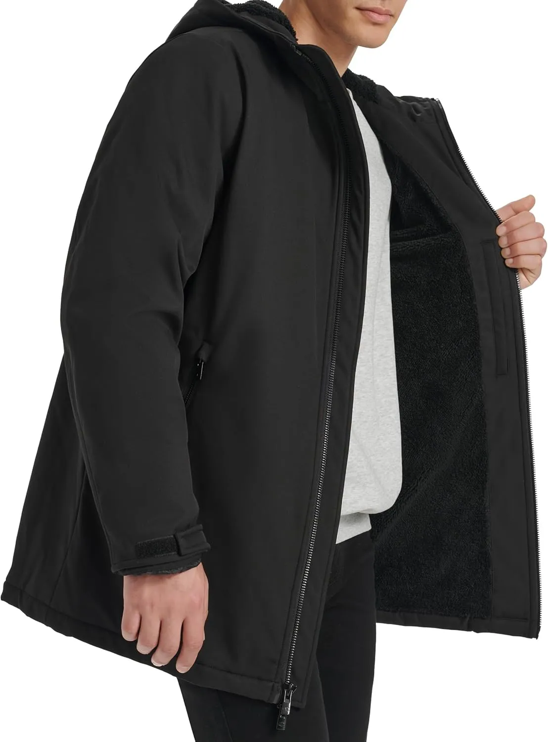 Champion Men's Mid-Length Soft Shell Performance Jacket with Sherpa Lining