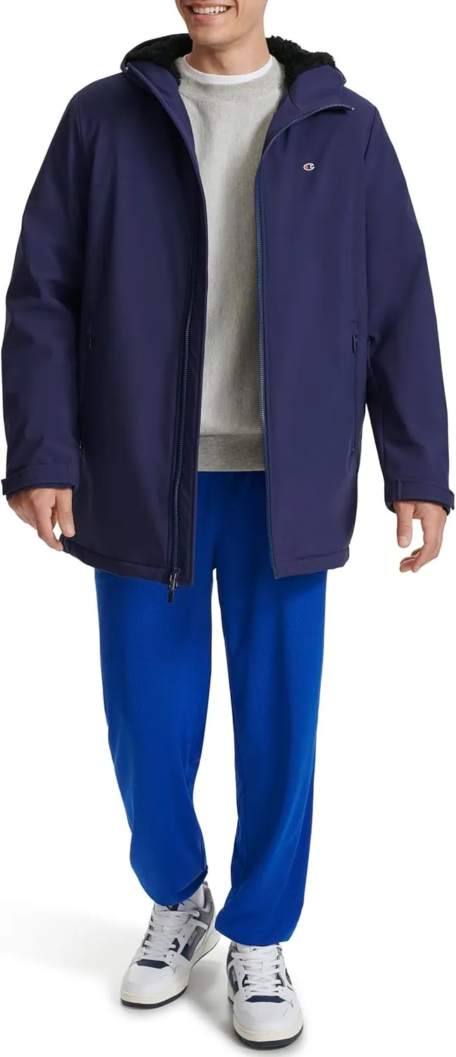 Champion Men's Mid-Length Soft Shell Performance Jacket with Sherpa Lining