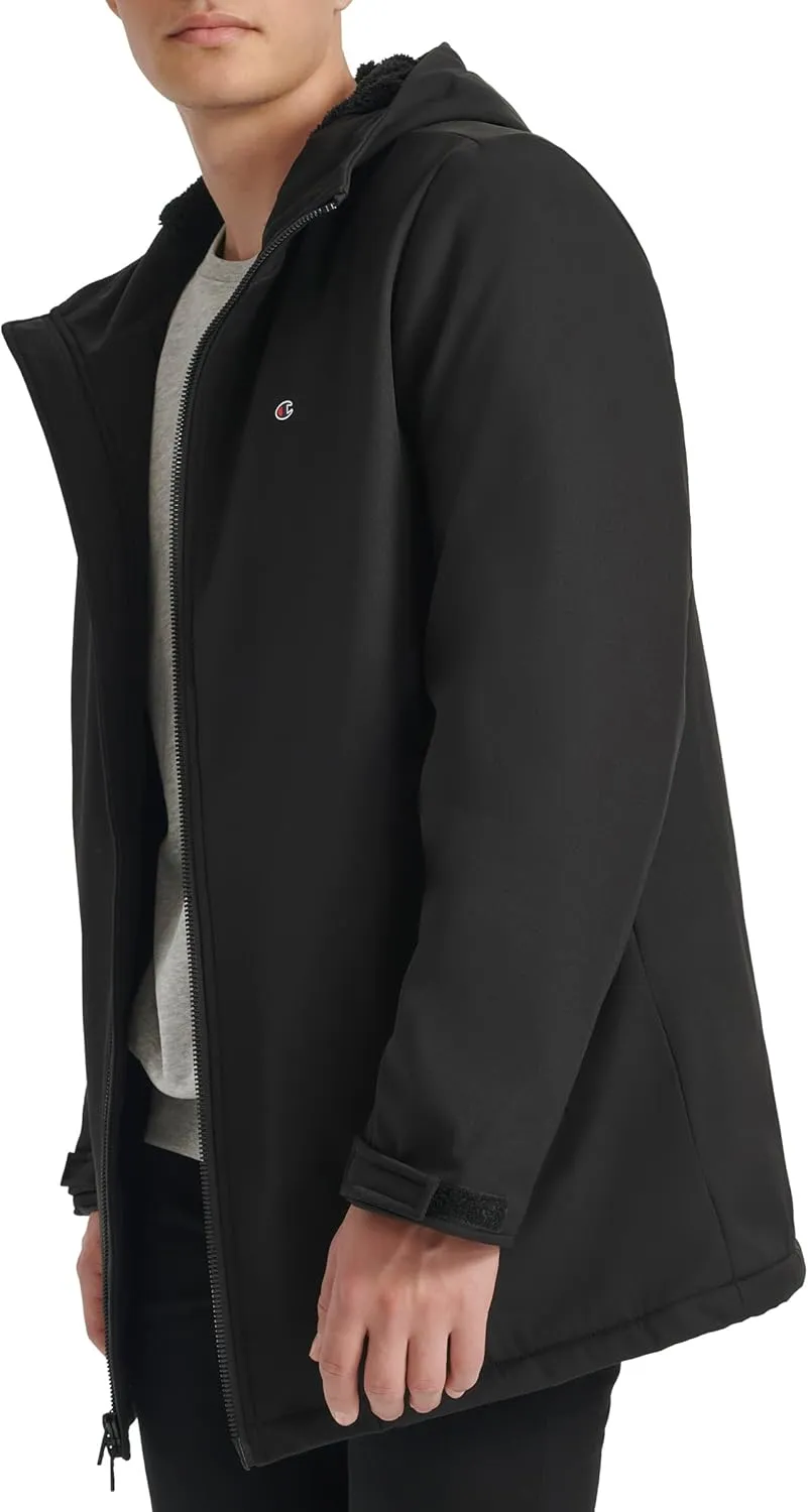 Champion Men's Mid-Length Soft Shell Performance Jacket with Sherpa Lining