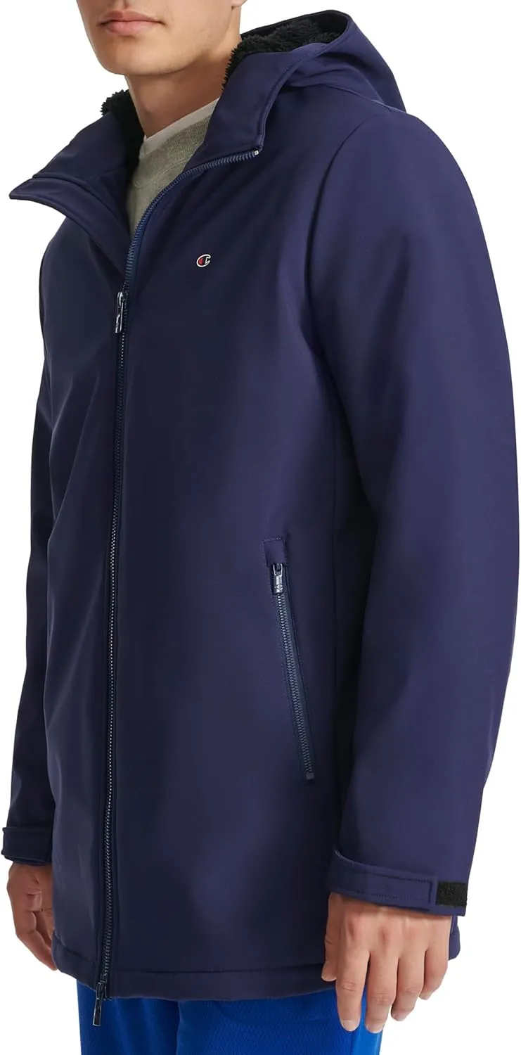 Champion Men's Mid-Length Soft Shell Performance Jacket with Sherpa Lining