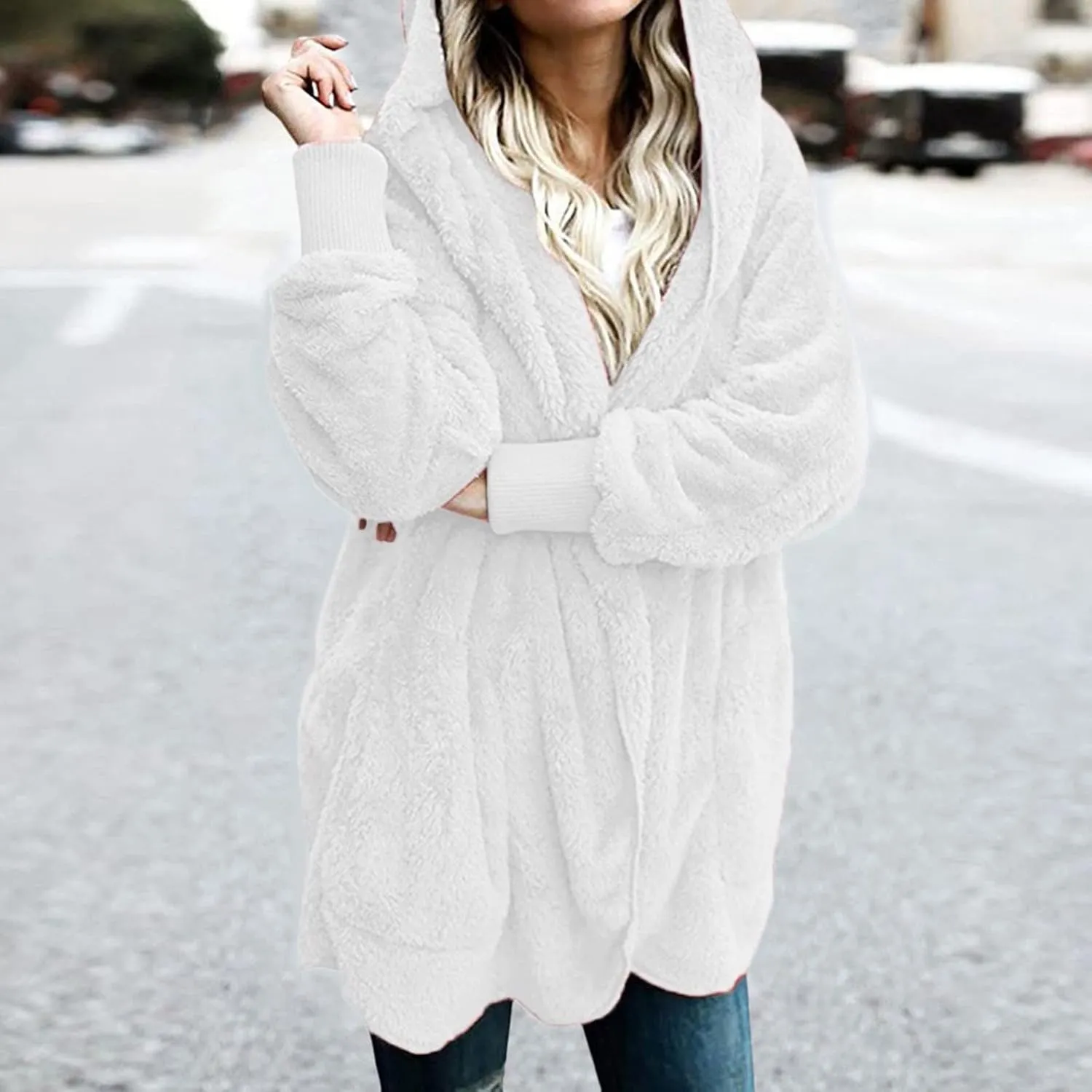 ChicCrate 2025 Women's Winter Faux Fur Coats Long Sleeve Fuzzy Fleece Sherpa Jacket Casual Trendy Clothes Warm Cozy Outerwear