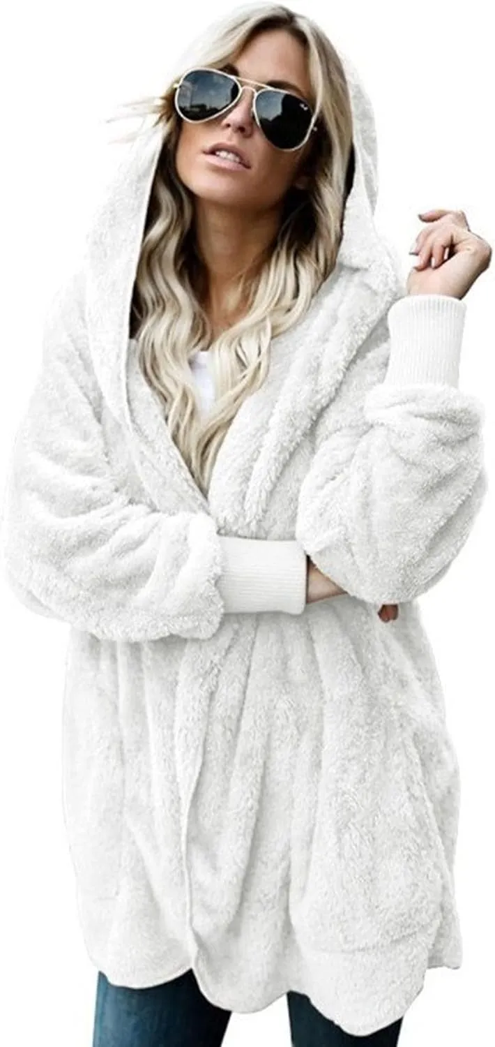 ChicCrate 2025 Women's Winter Faux Fur Coats Long Sleeve Fuzzy Fleece Sherpa Jacket Casual Trendy Clothes Warm Cozy Outerwear