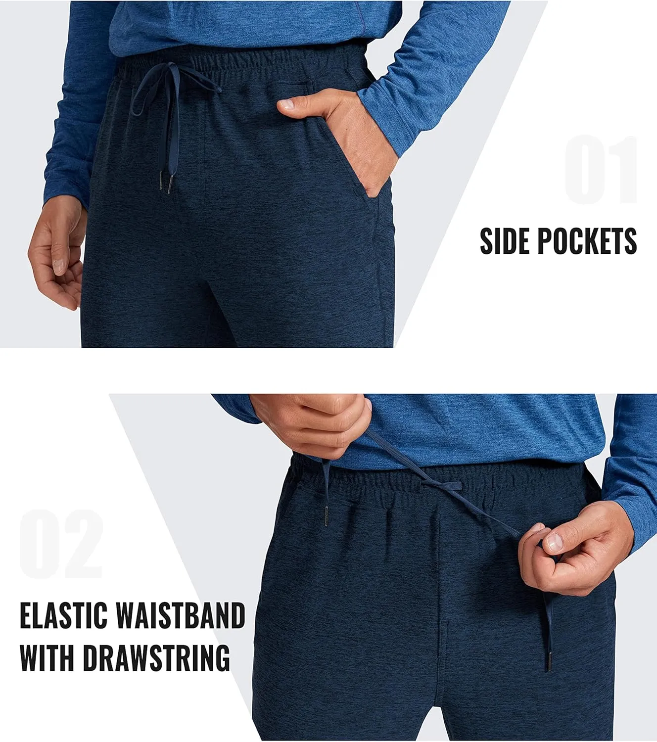 CRZ YOGA Mens Comfy Lounge Pants 30" - Super-Soft Open Bottom Yoga Casual Pajama Pants Athletic Sweatpants with Pockets