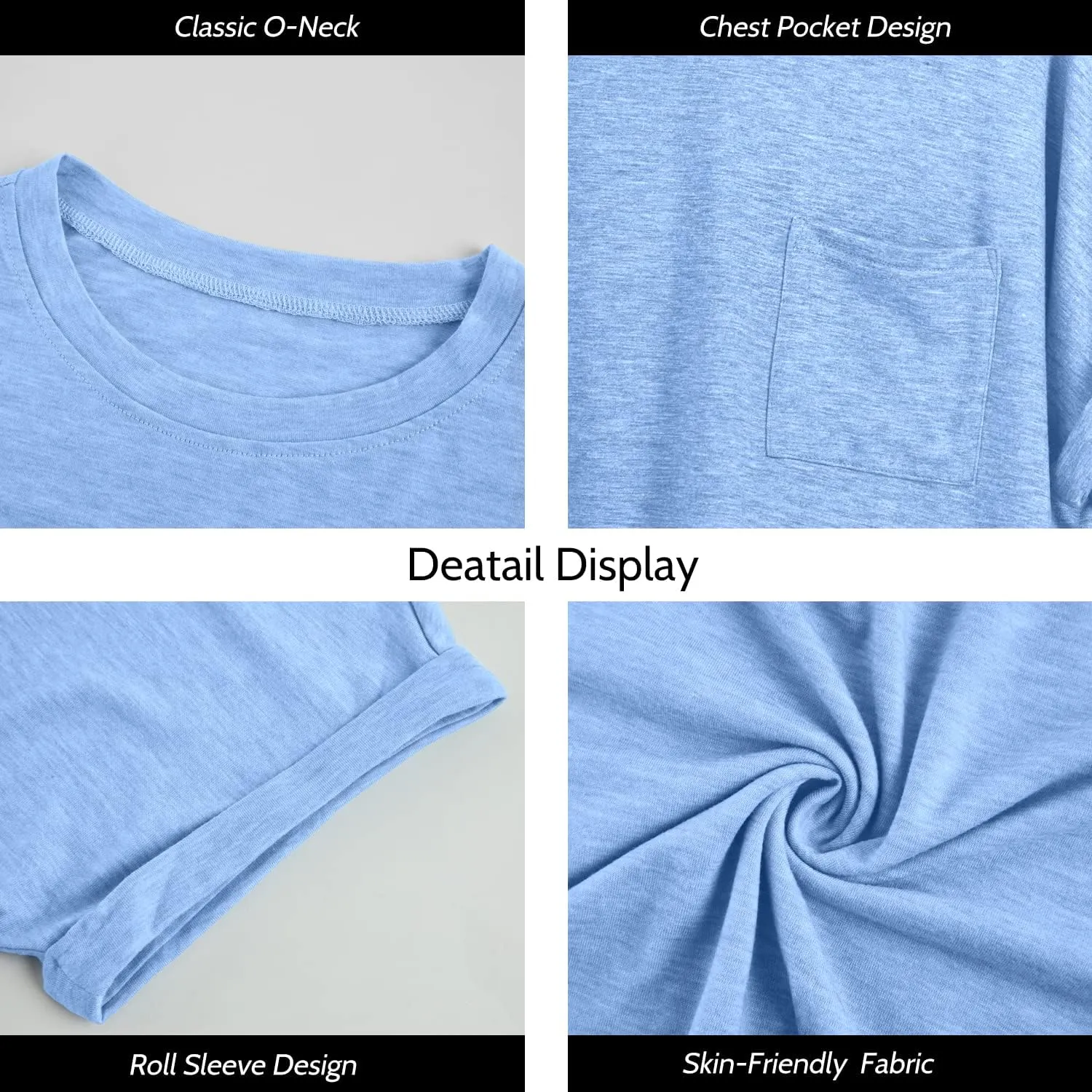 Dyexces Womens Crop Tops Short Sleeve Crewneck Cropped T Shirt Casual Summer Solid Color Loose Basic Tees with Pockets