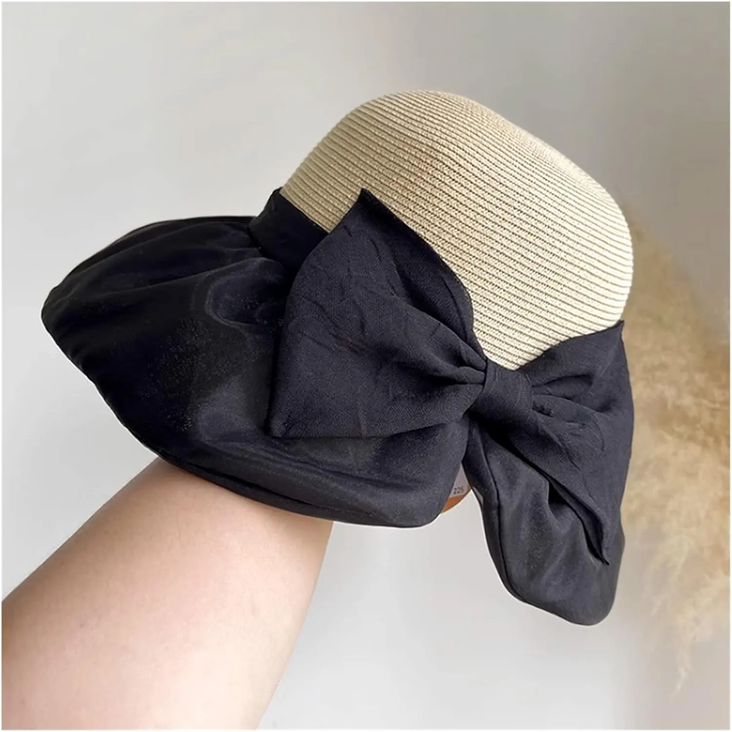 hat Women's Linen Mixed Sun hat Fisherman's hat can be Folded Versatile(D)