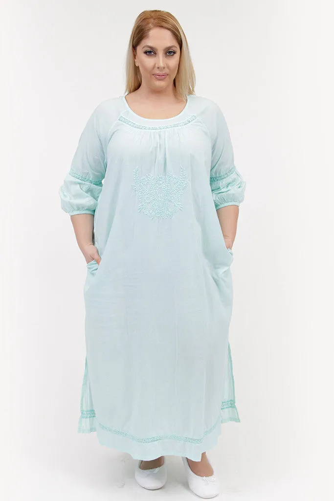 La Cera Plus Size Embroidered Night Gown