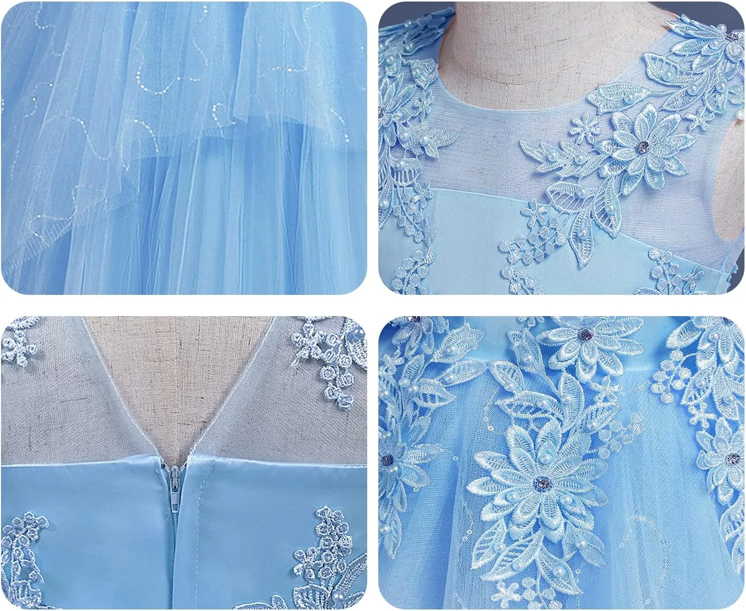 LOLANTA Flower Girl Dress for Wedding Kids Tulle Princess Long Dresses Father Daughter Dance Girls Vestidos Lace Embroidery