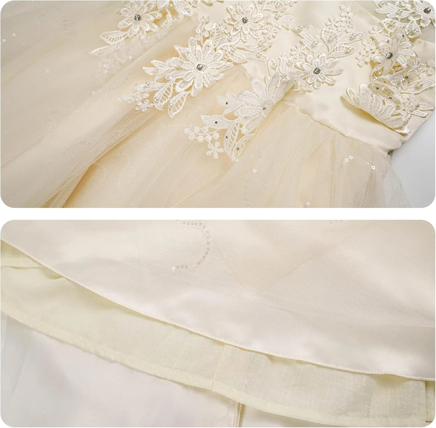 LOLANTA Flower Girl Dress for Wedding Kids Tulle Princess Long Dresses Father Daughter Dance Girls Vestidos Lace Embroidery
