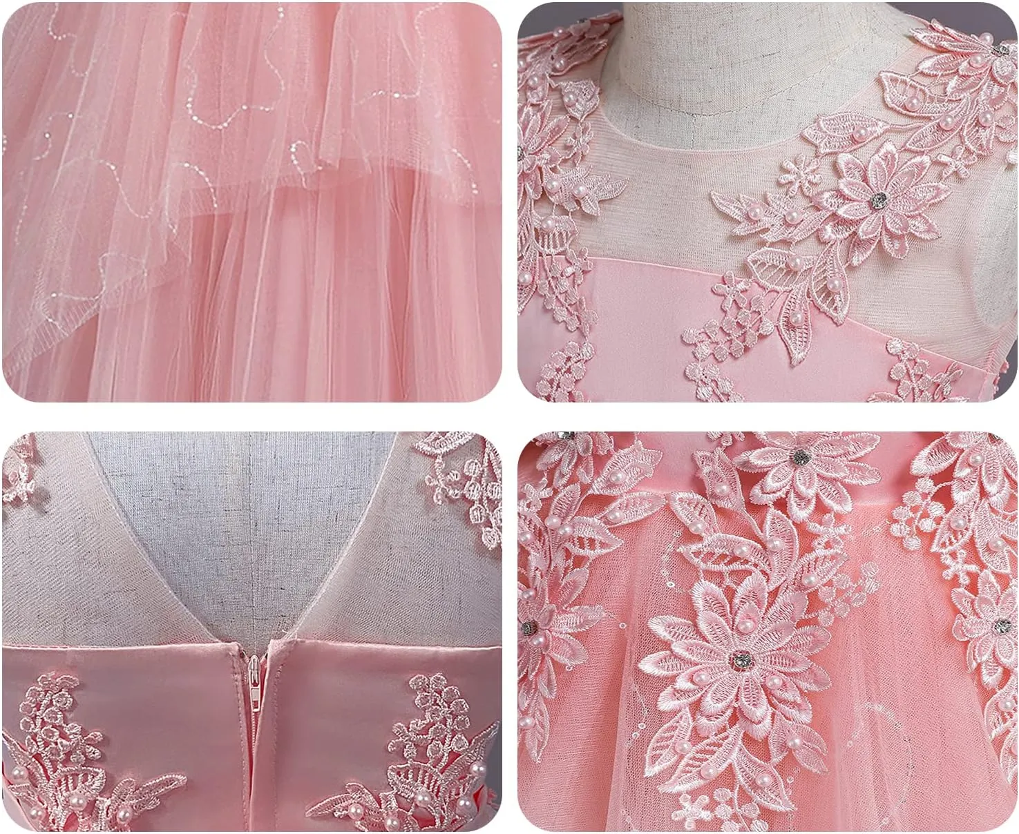 LOLANTA Flower Girl Dress for Wedding Kids Tulle Princess Long Dresses Father Daughter Dance Girls Vestidos Lace Embroidery