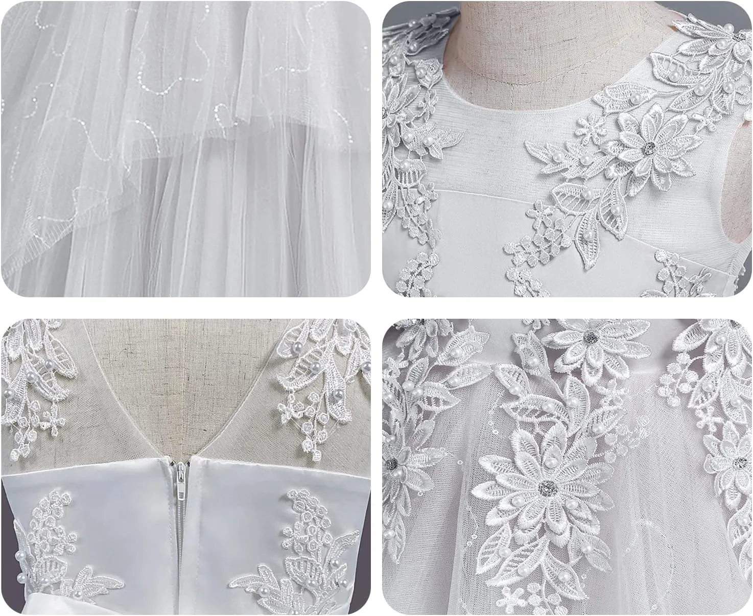 LOLANTA Flower Girl Dress for Wedding Kids Tulle Princess Long Dresses Father Daughter Dance Girls Vestidos Lace Embroidery
