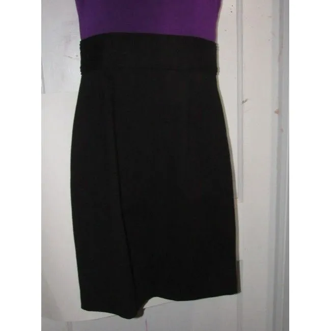 Max And Cleo Purple Black Color Block Mid Length Dress