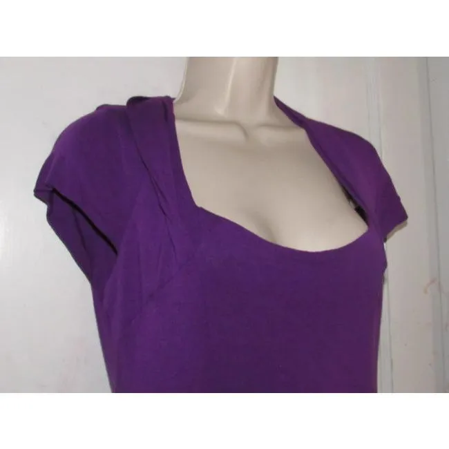 Max And Cleo Purple Black Color Block Mid Length Dress