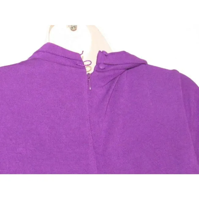 Max And Cleo Purple Black Color Block Mid Length Dress