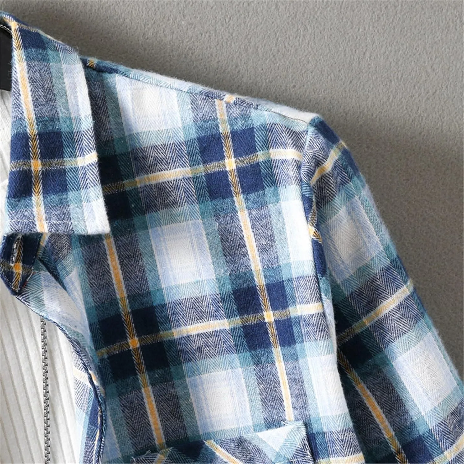 Men's Fleece Lined Flannel Shirt Jacket Sleeve Shirt Tops Men's Cardigan Men Plus Size Big&Tall Mens Coat with Hood