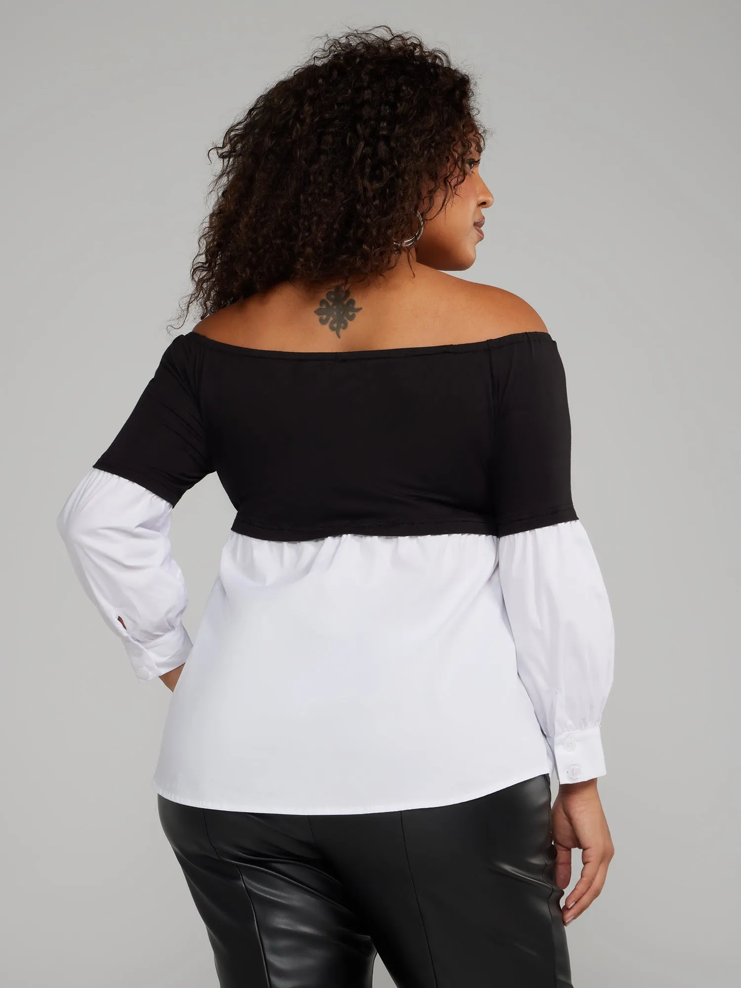 Plus Off-Shoulder Two-in-One Style Top