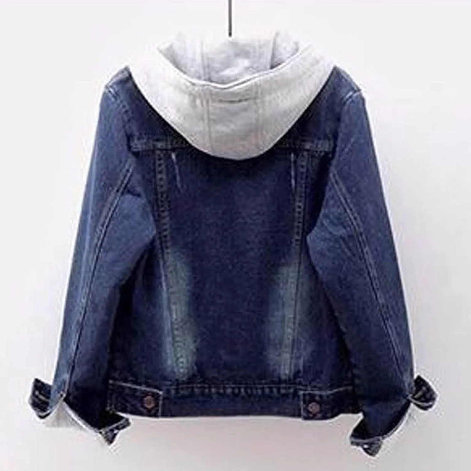 RKSTN Winter Coats Denim Jackets for Women Slim-Fit Hooded Jacket Velvet Jean Blouse Button Hoodies Trendy Hoodie Outerwear