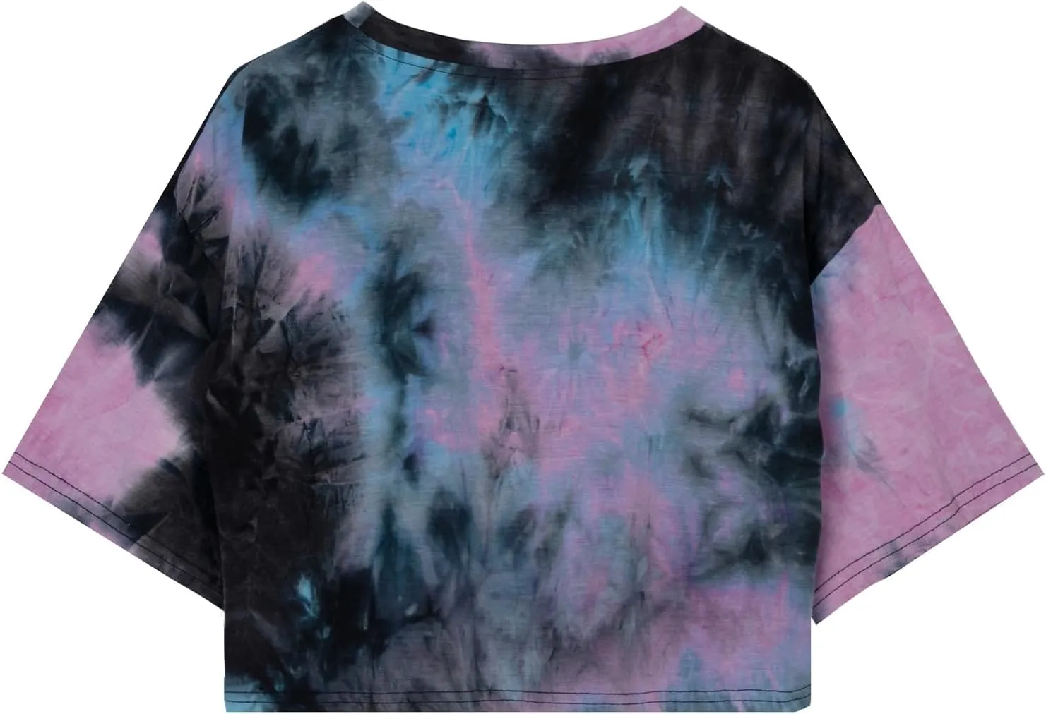 SOFIA'S CHOICE Tie Dye Crop Tops for Women Loose Fit Summer Short Sleeve T Shirt Boxy Cropped Tees