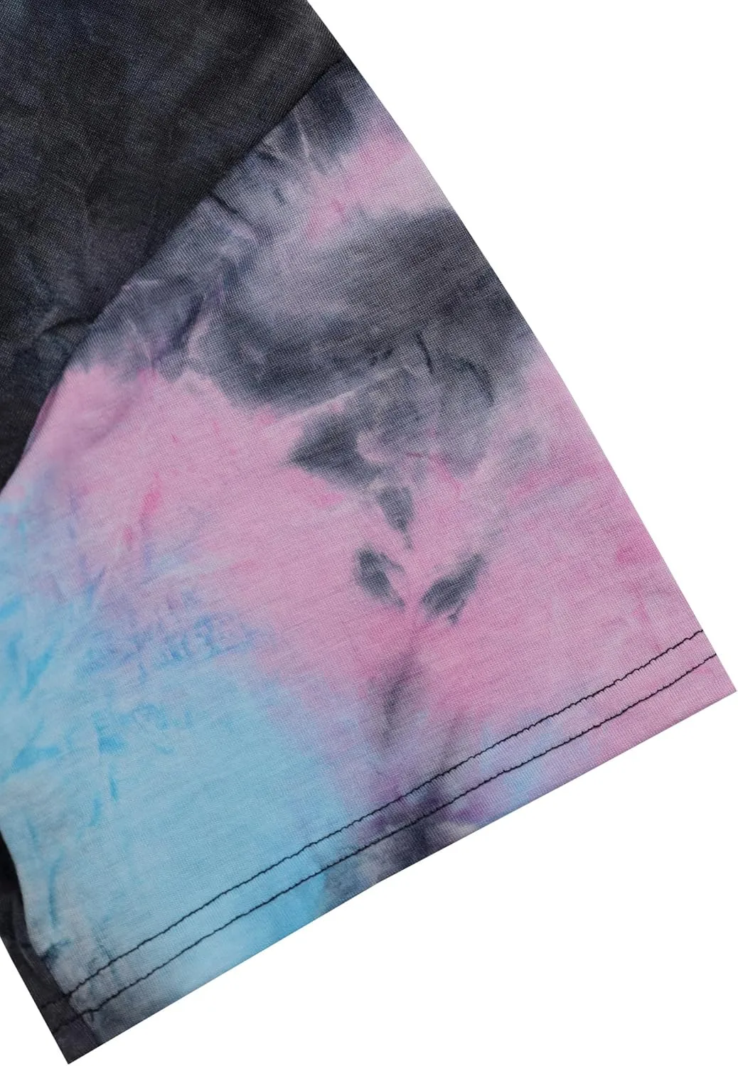 SOFIA'S CHOICE Tie Dye Crop Tops for Women Loose Fit Summer Short Sleeve T Shirt Boxy Cropped Tees