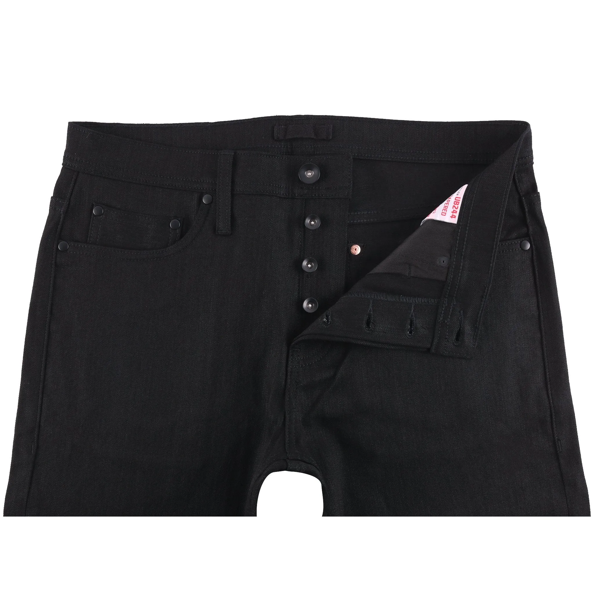 THE UNBRANDED BRAND - 11oz Solid Black Stretch Selvedge Denim