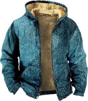 Winter Coats For Men With Hood Fleece Lined Zipper Graphic Coat Motorcycle Heavy Big And Tall Jacket