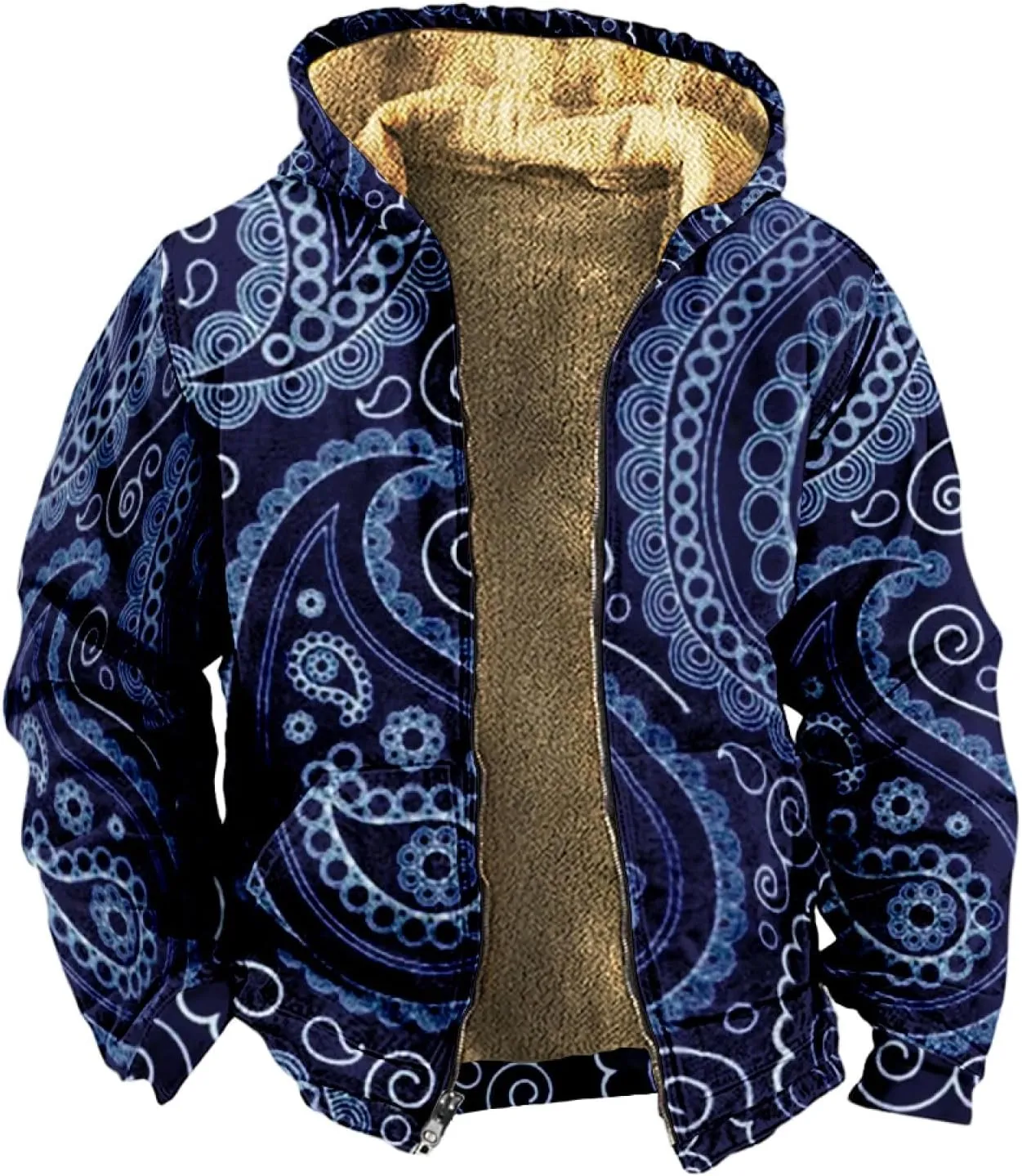 Winter Coats For Men With Hood Fleece Lined Zipper Graphic Coat Motorcycle Heavy Big And Tall Jacket