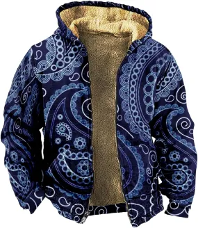 Winter Coats For Men With Hood Fleece Lined Zipper Graphic Coat Motorcycle Heavy Big And Tall Jacket