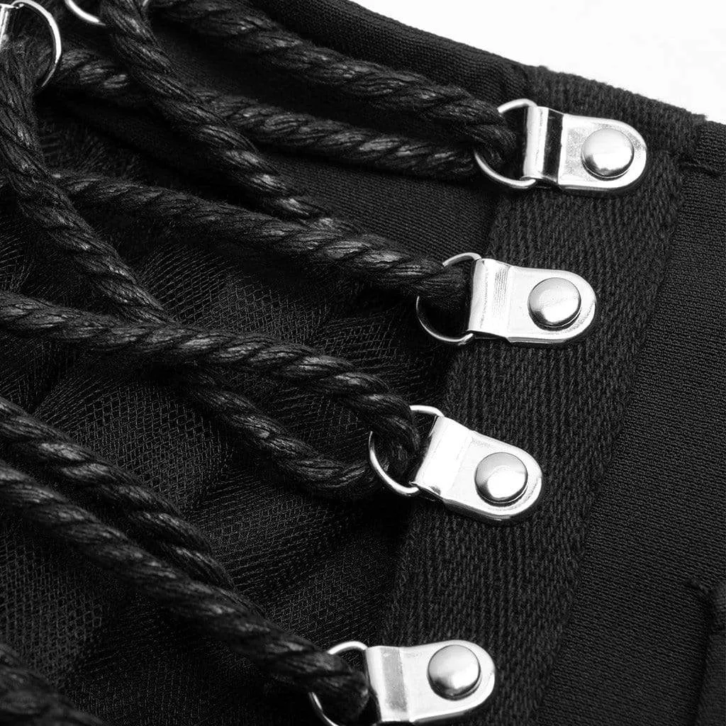 Women's Goth High-waisted Lacing Multi-layered Mesh Skirts