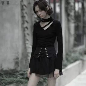 Women's Goth High-waisted Lacing Multi-layered Mesh Skirts