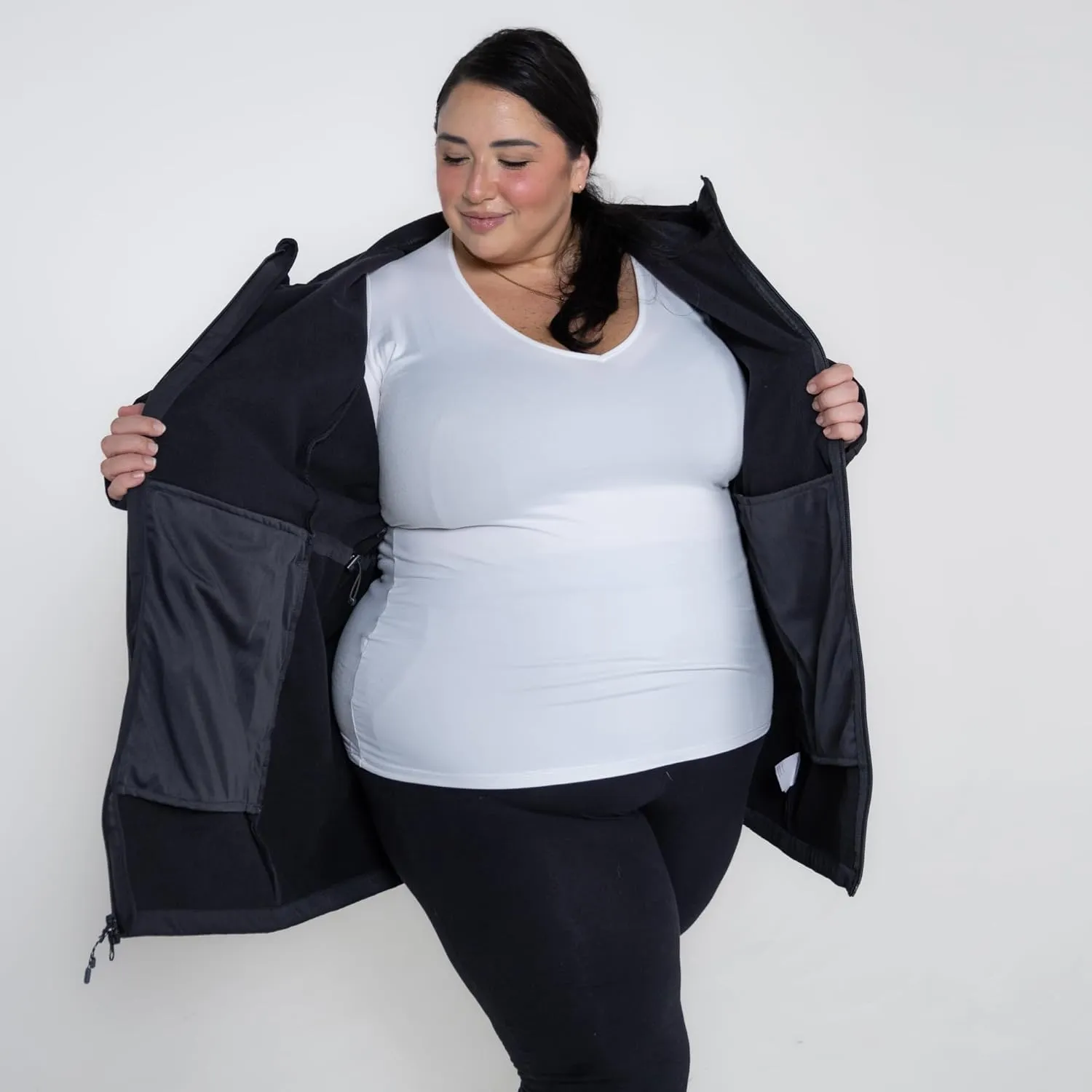 Womens Plus Size 1X-6X Stowe Mid Length Soft Shell Jacket