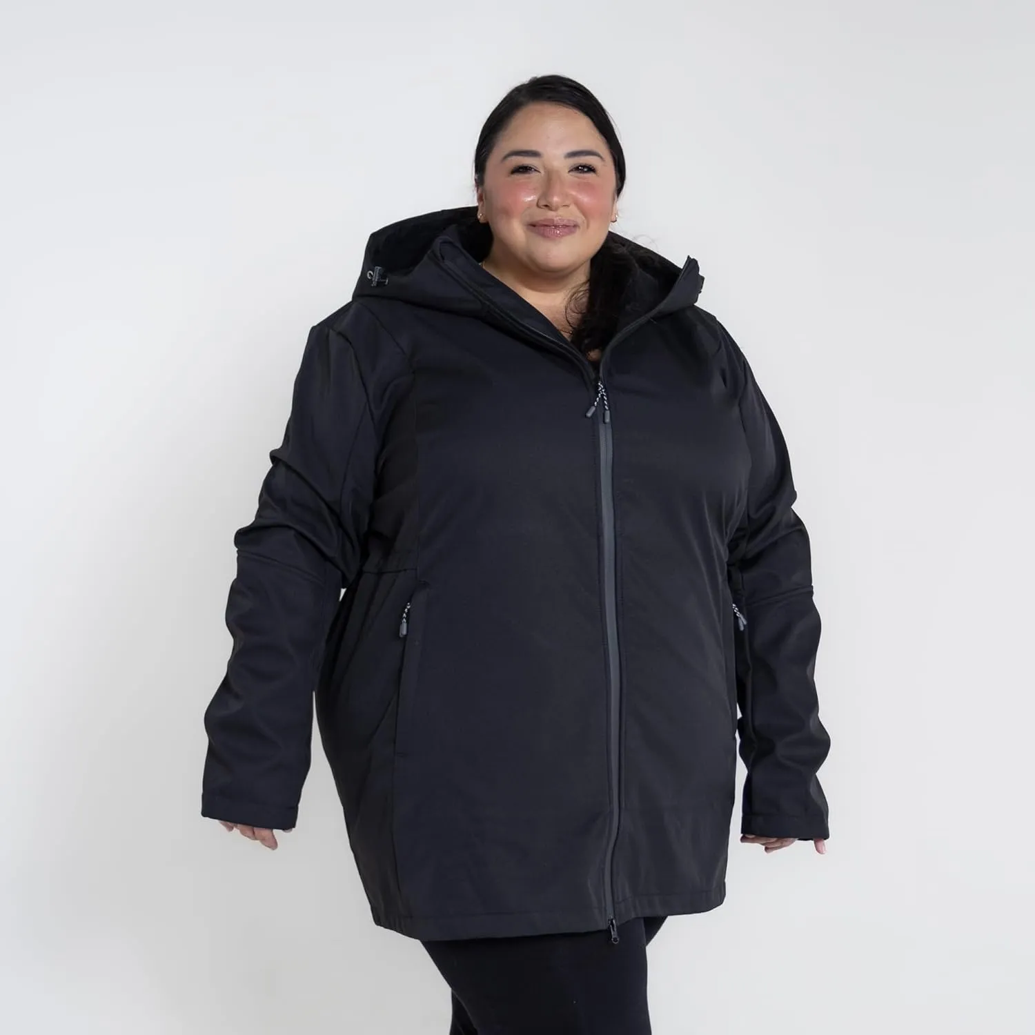 Womens Plus Size 1X-6X Stowe Mid Length Soft Shell Jacket