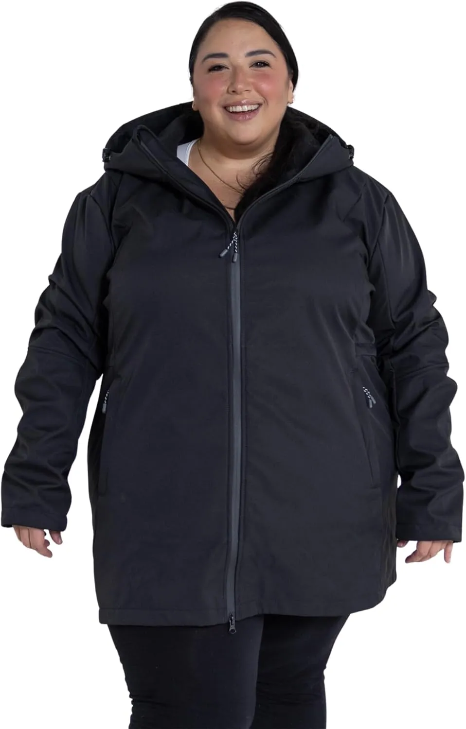 Womens Plus Size 1X-6X Stowe Mid Length Soft Shell Jacket