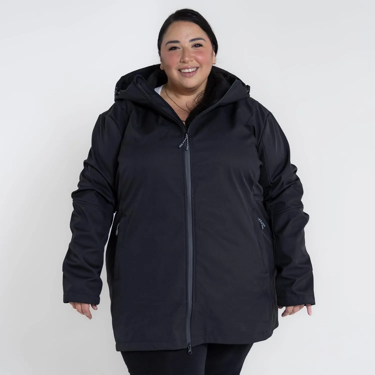 Womens Plus Size 1X-6X Stowe Mid Length Soft Shell Jacket