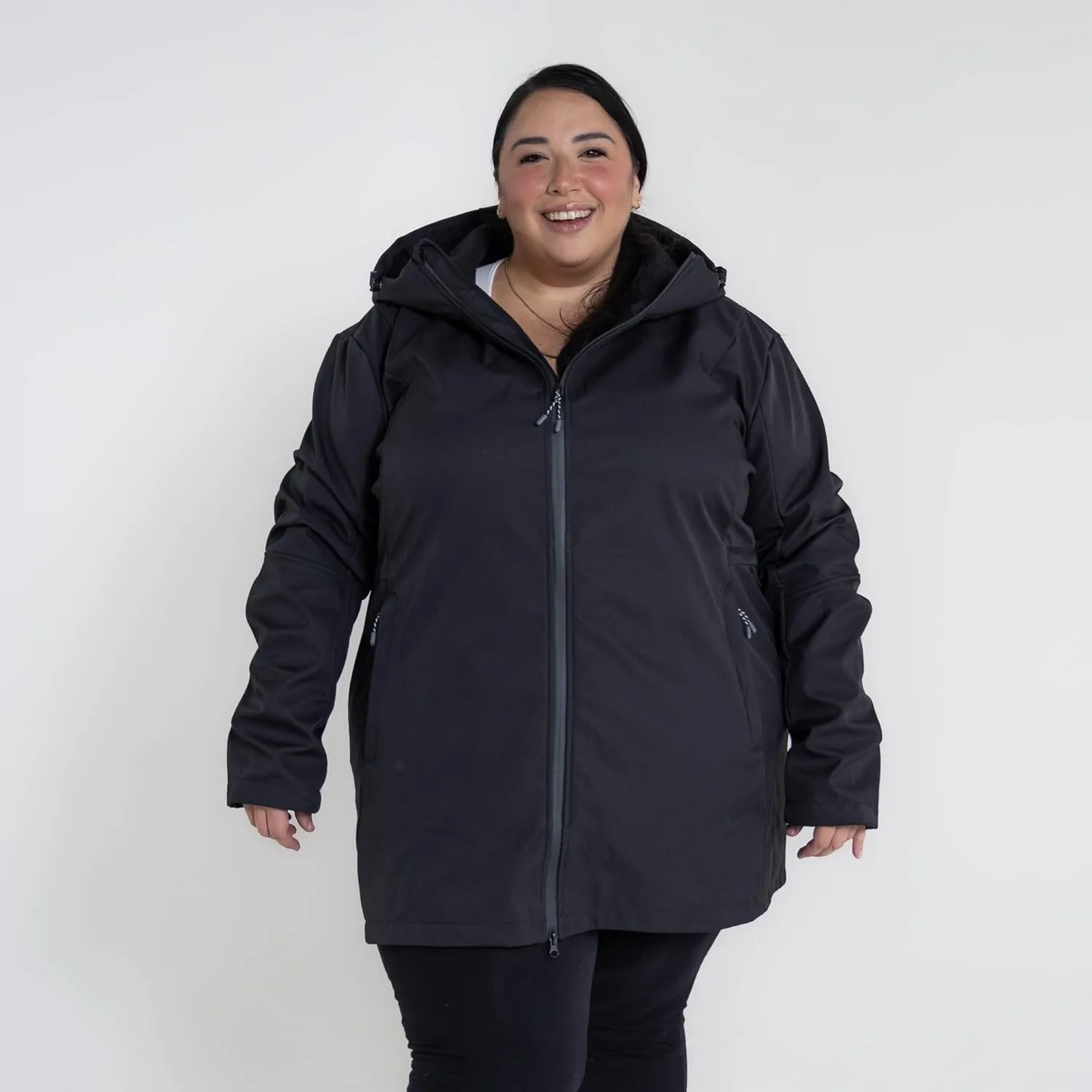 Womens Plus Size 1X-6X Stowe Mid Length Soft Shell Jacket