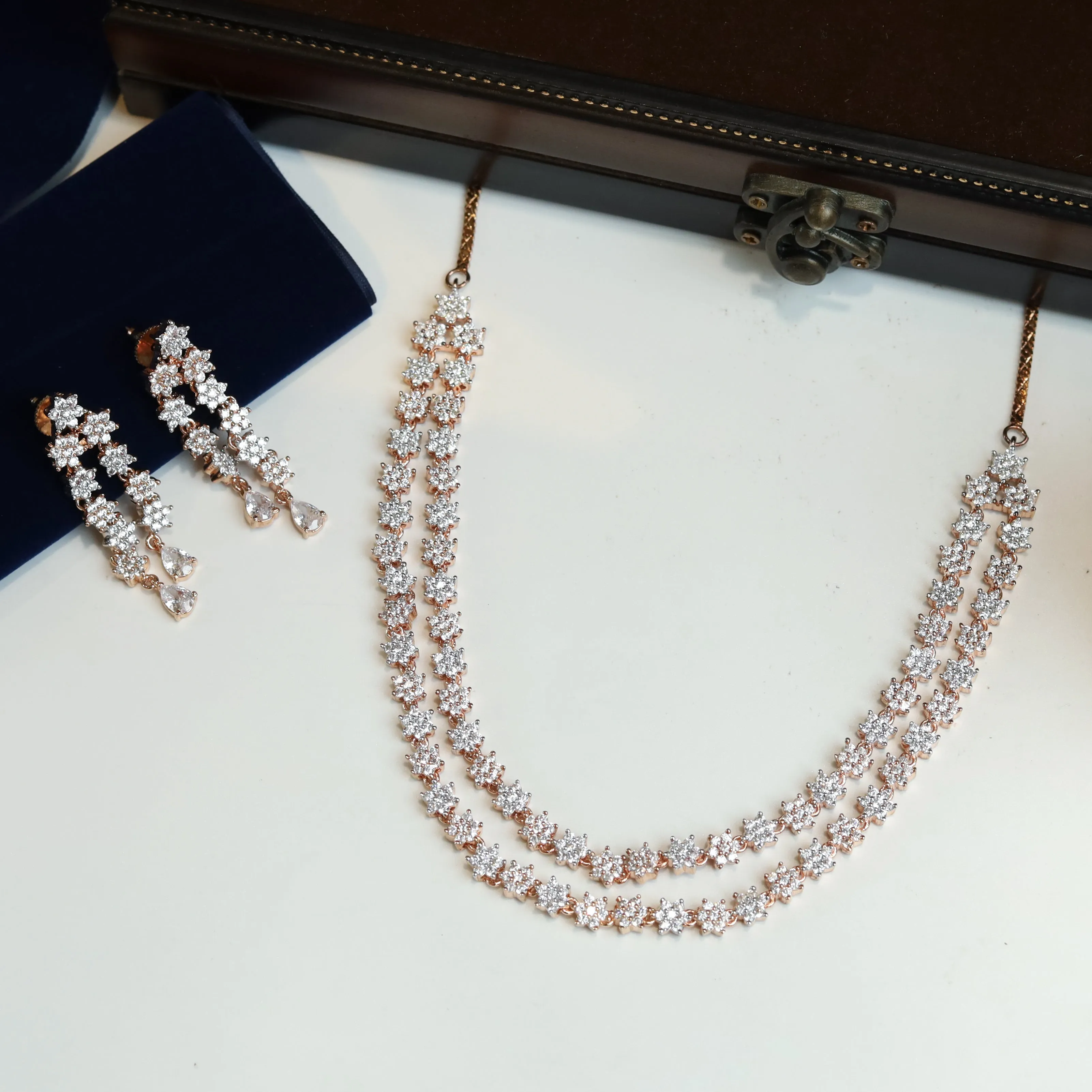 Zircon/AD Necklace Set 7611-1195